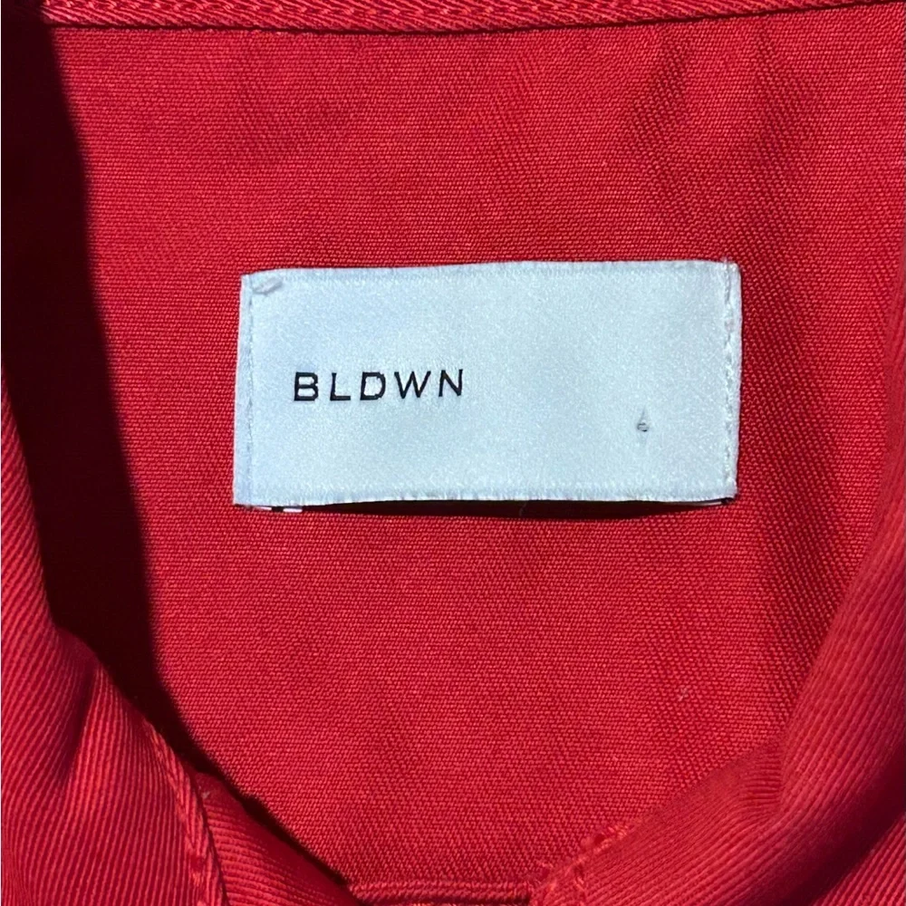 BLDWN‎ Vibrant Red Jean Jacket Denim Slightly Cropped - Picture 4 of 9